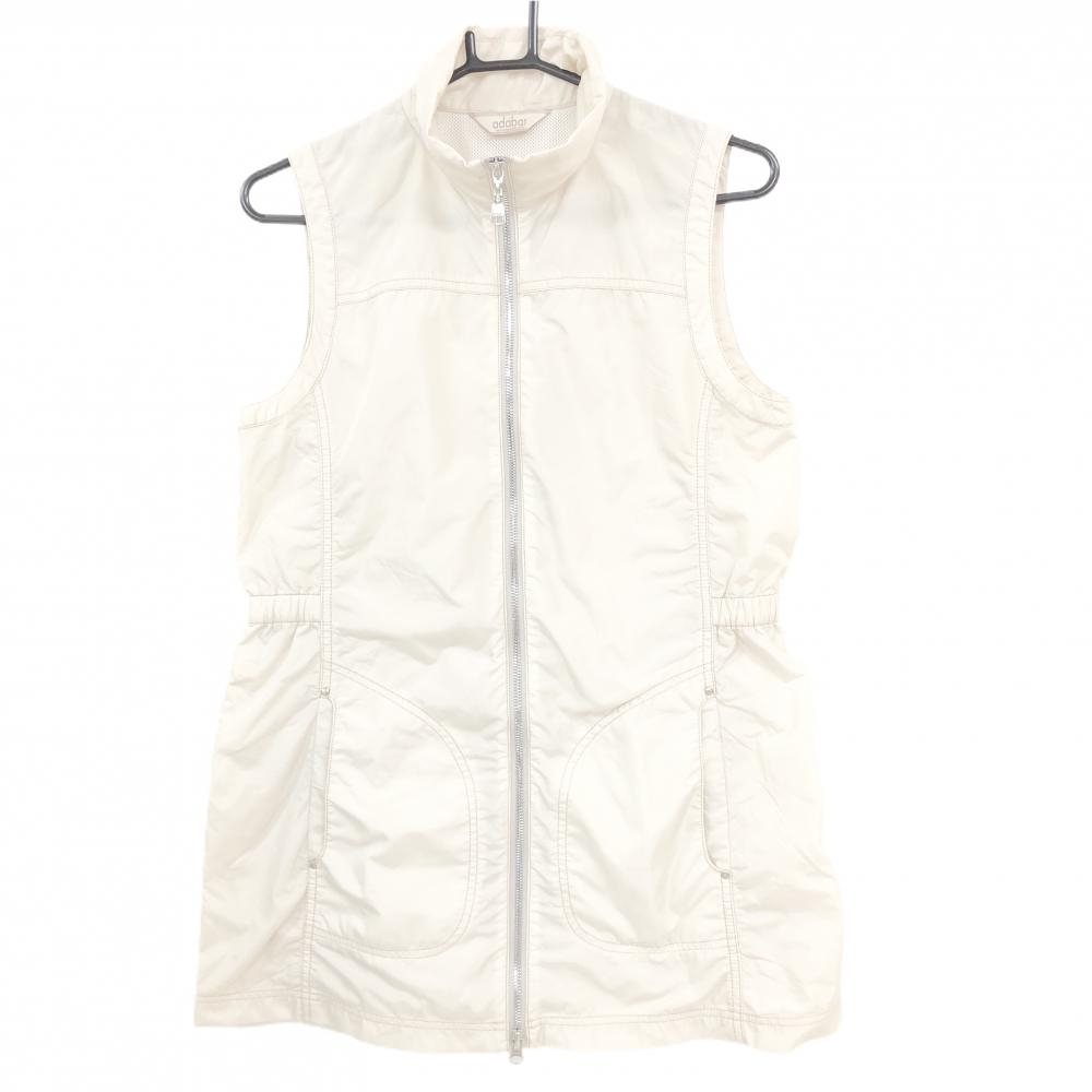 【超美品】アダバット アウターベスト ライトベージュ 裏地メッシュ  レディース 38(M) ゴルフウェア adabat