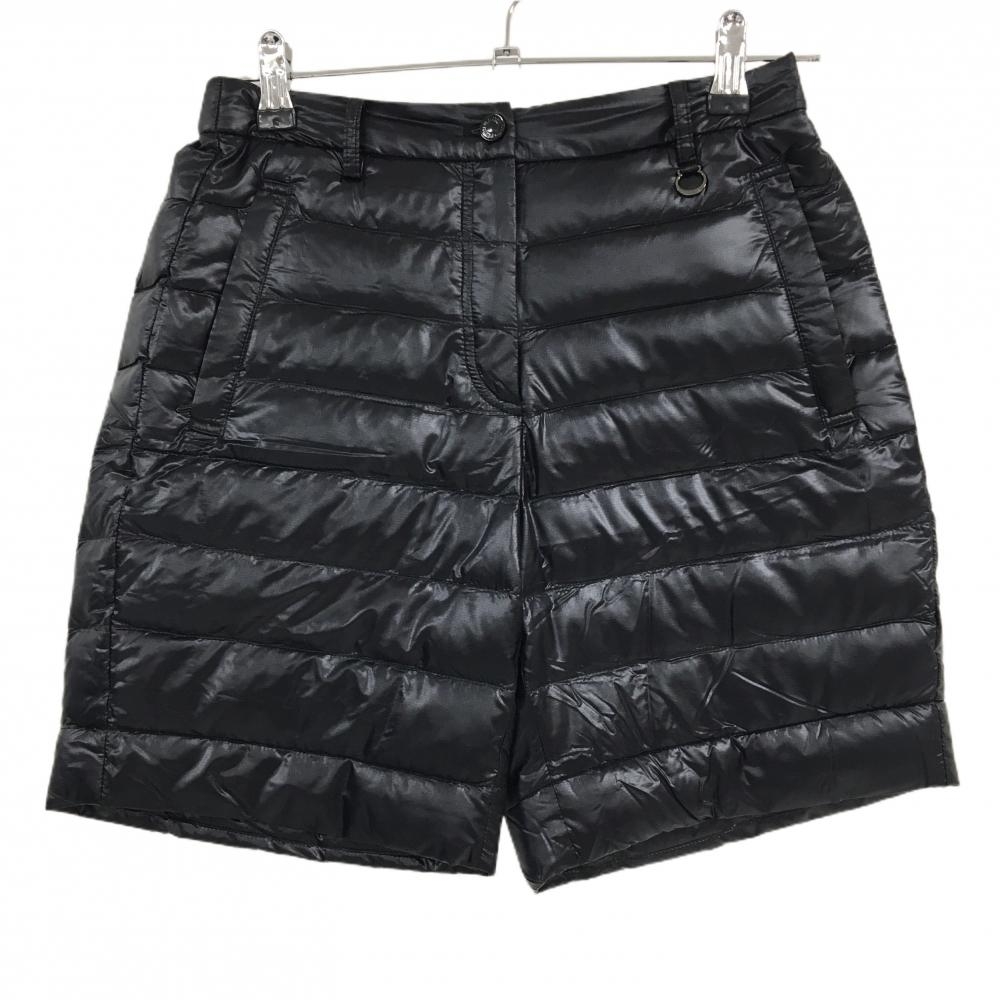 【超美品】アダバット ダウンショートパンツ 黒 無地 レディース 36(S) ゴルフウェア adabat