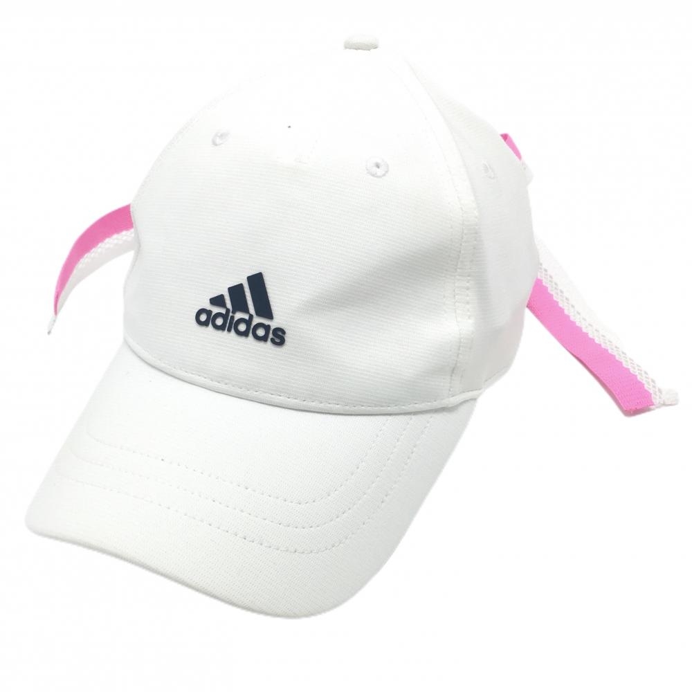 アディダス キャップ 白×ピンク リボン  レディース OSFW(54-57㎝) ゴルフウェア adidas