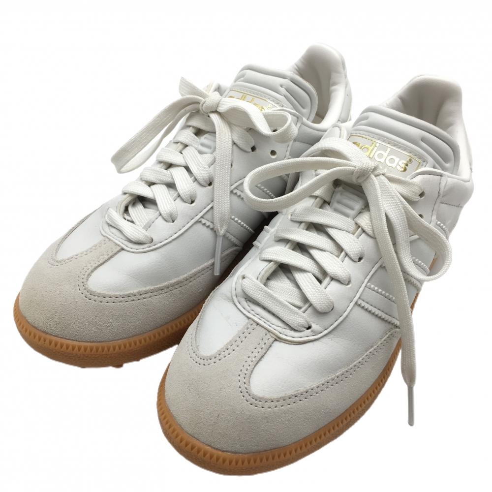 【美品】アディダス ゴルフシューズ 白 IH5169 サンバ SAMBA スパイクレス レディース 23.5 ゴルフウェア 2024年モデル adidas