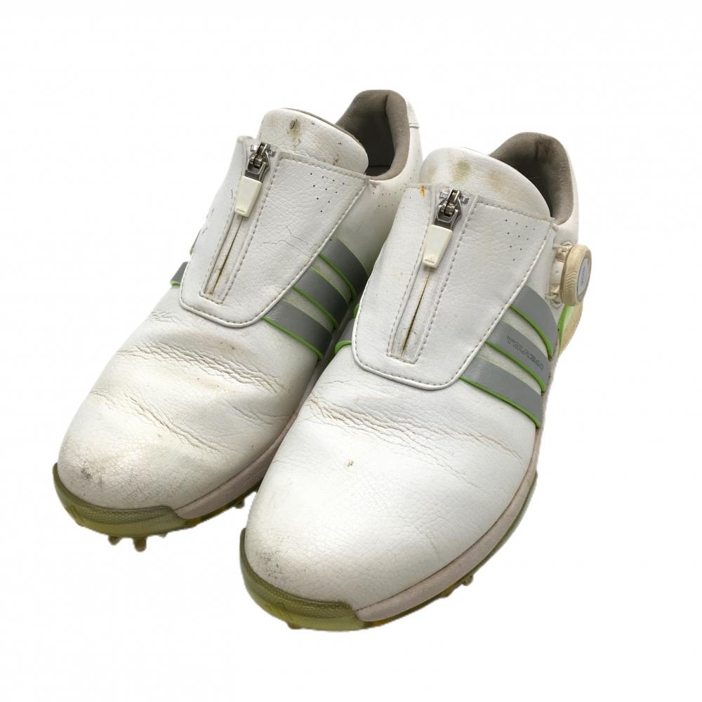 アディダス ゴルフシューズ 白×ライトグリーン IF0264 ツアー360 BOA ダイヤル式 レディース 24.0 ゴルフウェア adidas