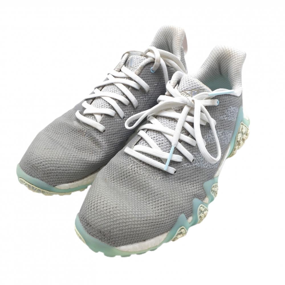 アディダス ゴルフシューズ グレー×ライトブルー GX2614 コードカオス22 スパイクレス レディース 25.5 ゴルフウェア adidas