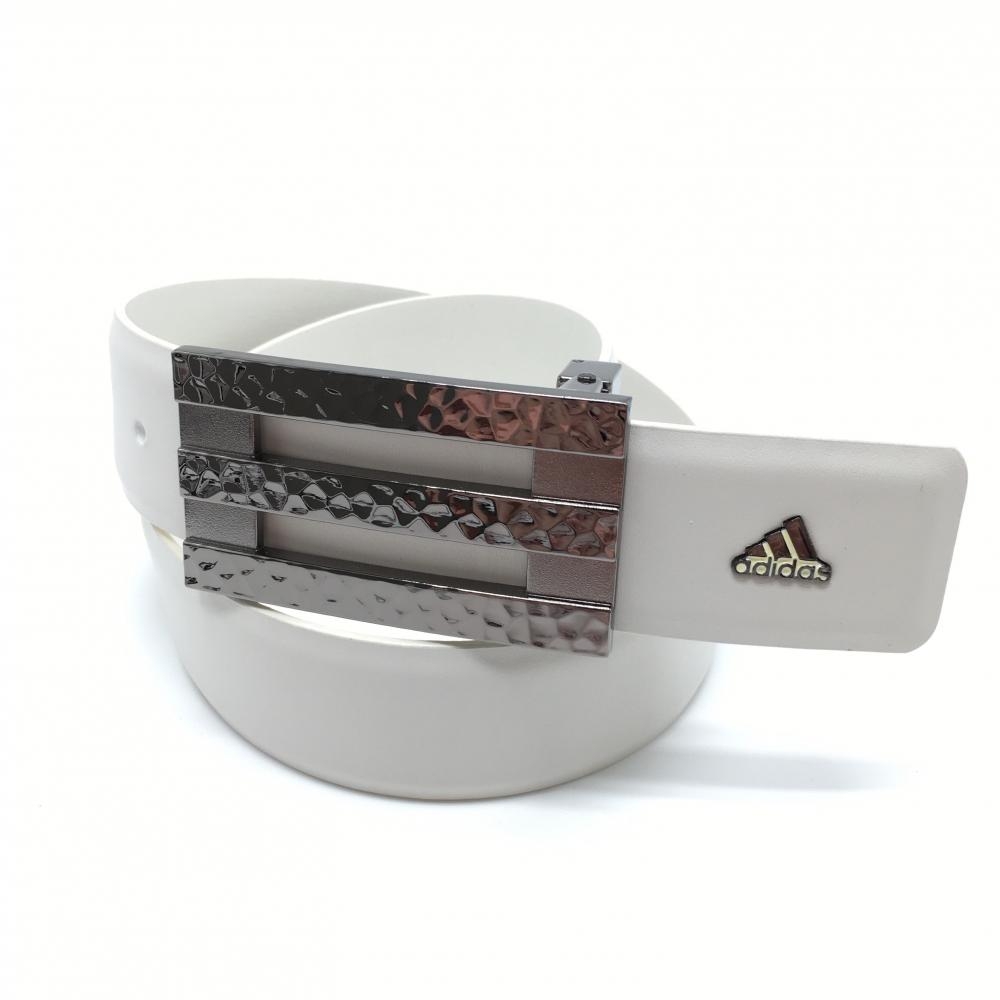 【超美品】アディダス トップ式ベルト 白 3ラインバックル  レディース  ゴルフウェア adidas