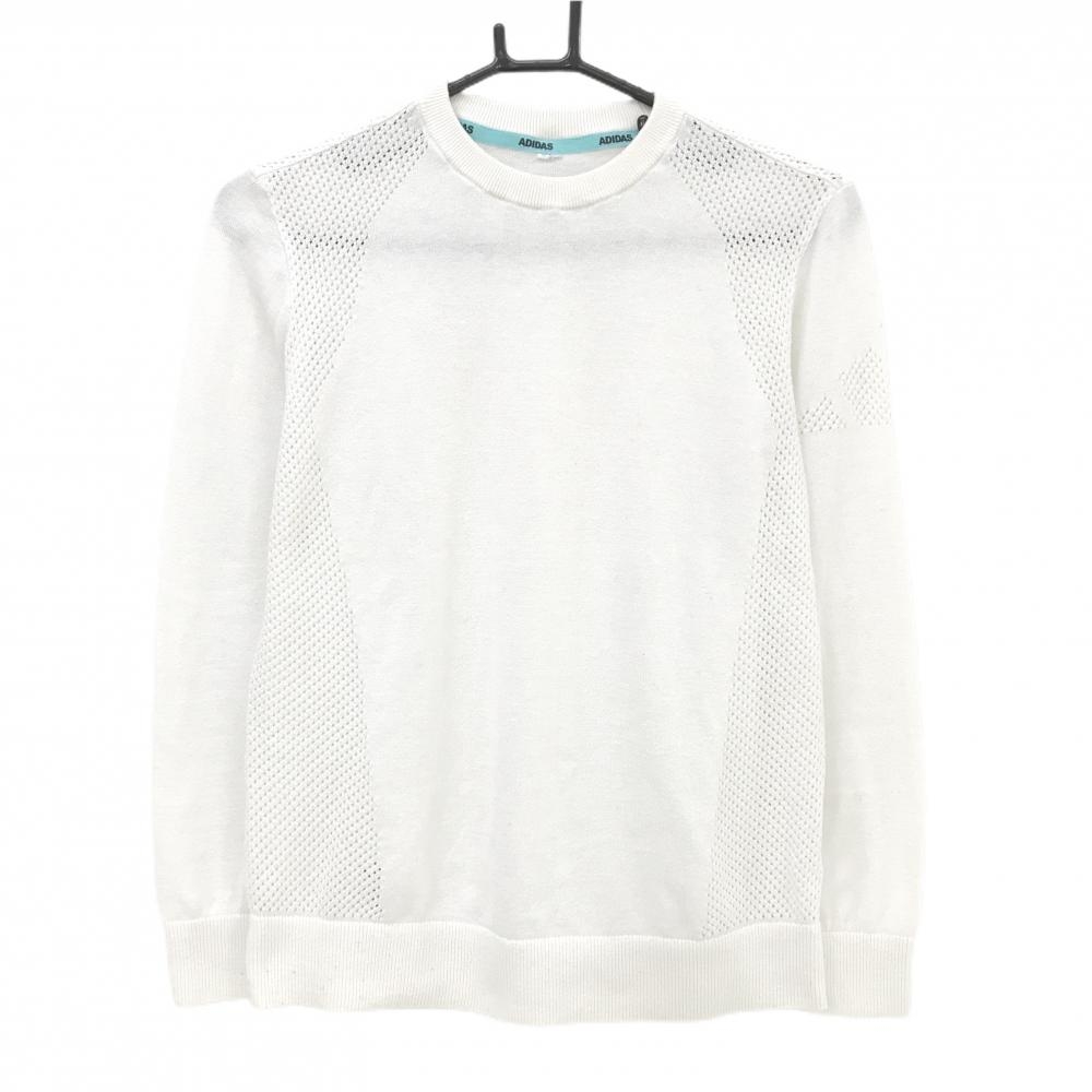 アディダス セーター 白 身頃サイドメッシュ  レディース  ゴルフウェア adidas