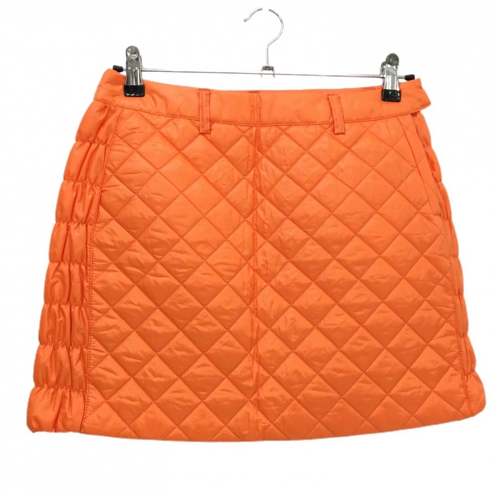 【美品】アディダス 中綿スカート オレンジ キルティング インナーパンツ付 レディース M/M ゴルフウェア adidas
