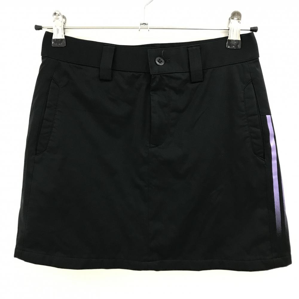 アディダス 中綿スカート 黒×パープル サイド3ライン レディース XS/XP ゴルフウェア adidas