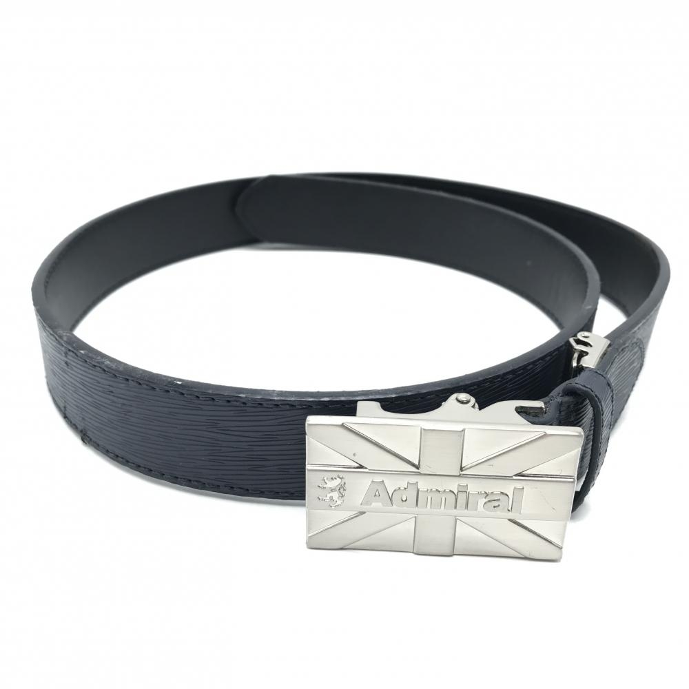 【美品】アドミラル ガチャベルト ネイビー シルバーバックル レディース  ゴルフウェア Admiral