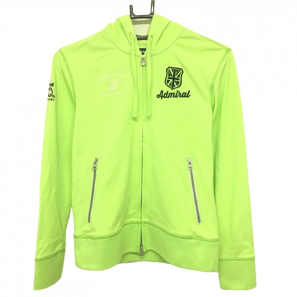 アドミラル ジップパーカー ライトグリーン ロゴ刺しゅう ジャケット レディース S ゴルフウェア Admiral