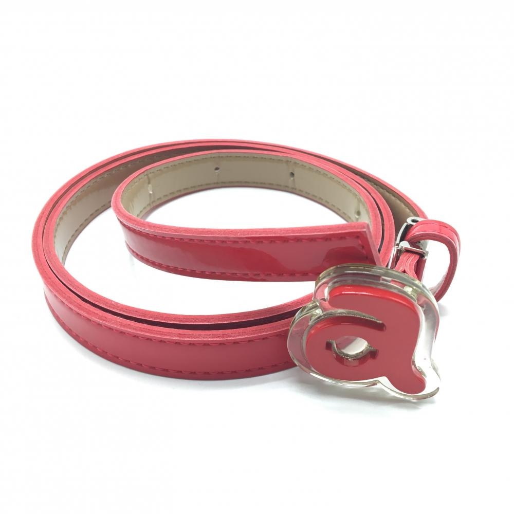 【超美品】アルチビオ ベルト レッド ロゴバックル レディース  ゴルフウェア archivio