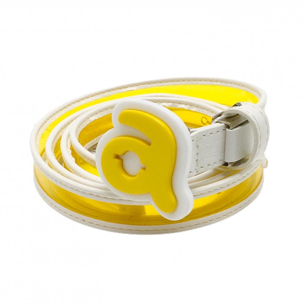 【新品】アルチビオ トップ式ベルト クリアイエロー×白 ロゴバックル  レディース  ゴルフウェア archivio