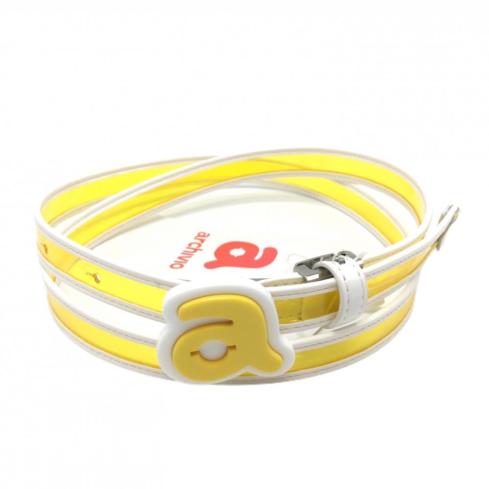 【新品】アルチビオ 細ベルト イエロー×白 パイピング レディース  ゴルフウェア archivio