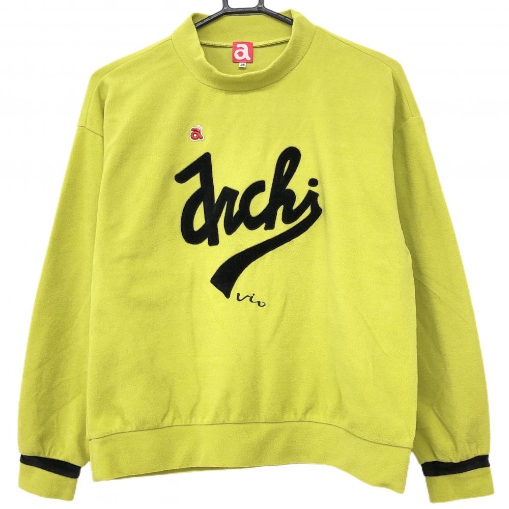 【超美品】アルチビオ フリーストレーナー ライムグリーン系×ダークネイビー ロゴ レディース 38(M) ゴルフウェア archivio