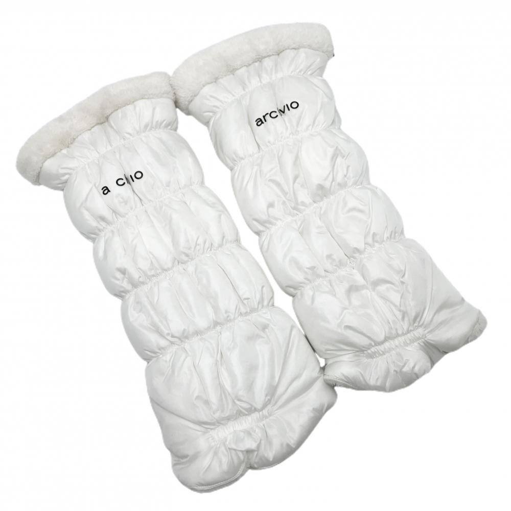 【美品】アルチビオ リバーシブルレッグウォーマー 白 裏ボア レディース  ゴルフウェア archivio