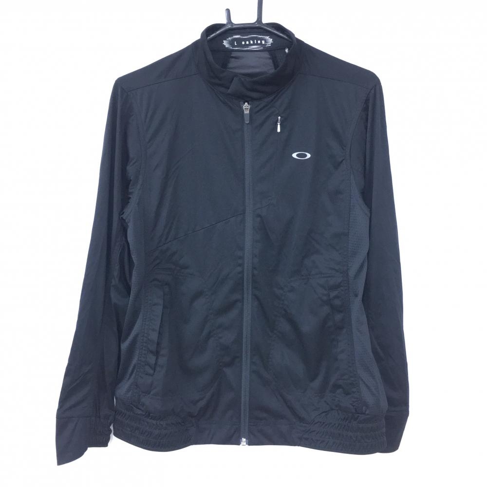 【超美品】Oakley オークリー ジャケット 黒 サイドメッシュ 薄手 ストレッチ レディース L ゴルフウェア