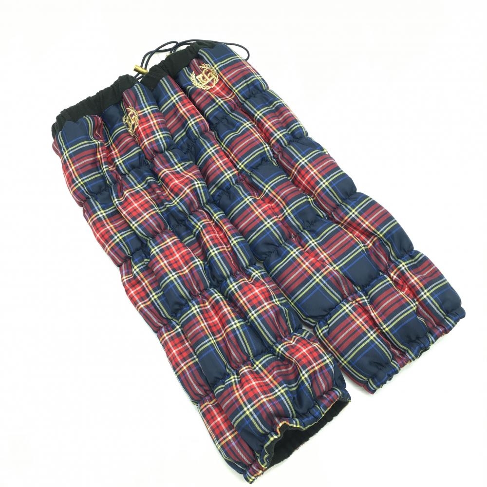 【新品】キスオンザグリーン 中綿レッグウォーマー ネイビー×レッド チェック レディース  ゴルフウェア kiss on the green