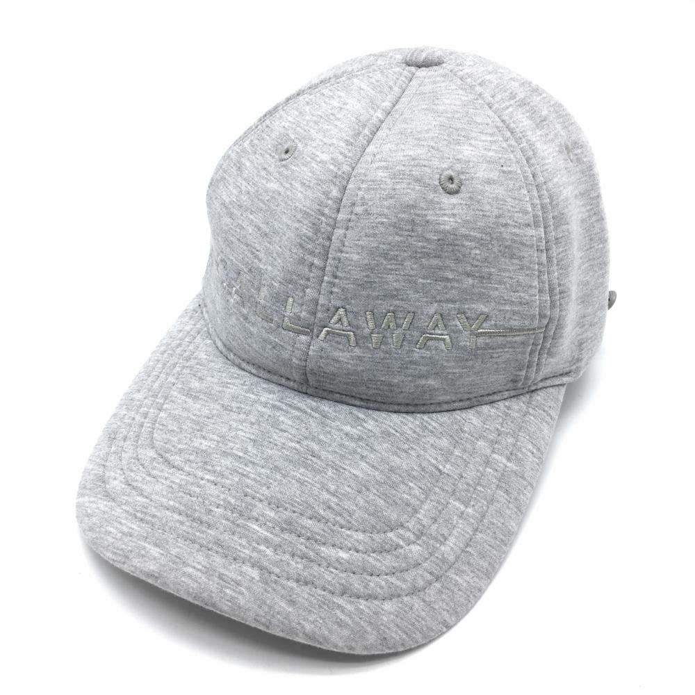 【超美品】キャロウェイ キャップ グレー リボン ロゴ刺しゅう マスク紐用フック付 レディース FR ゴルフウェア Callaway