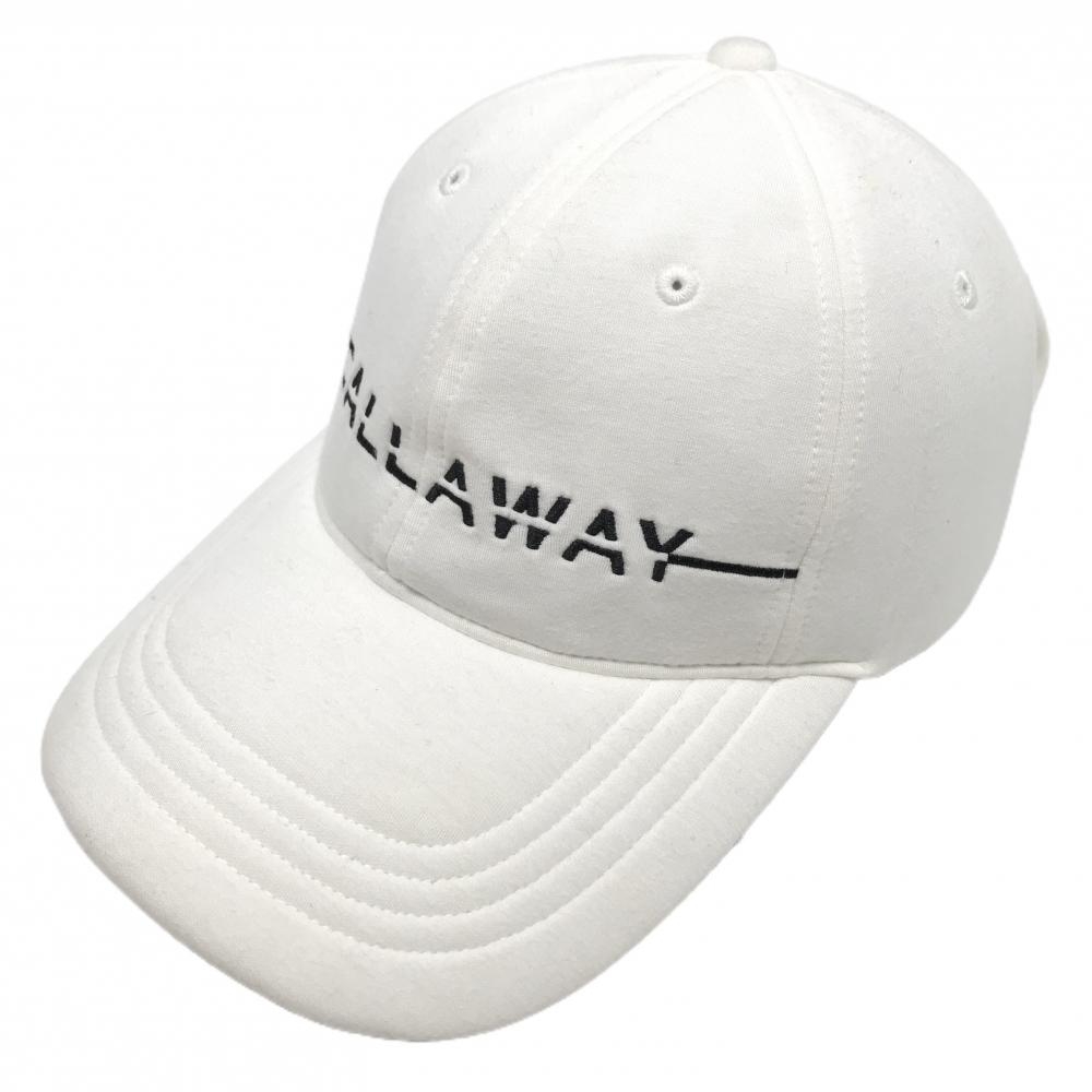 キャロウェイ キャップ 白×黒 ロゴ刺しゅう 後ろリボン レディース  ゴルフウェア Callaway