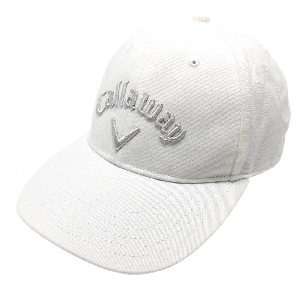 キャロウェイ キャップ 白×ライトグレー フロント立体ロゴ刺しゅう レディース FR ゴルフウェア Callaway