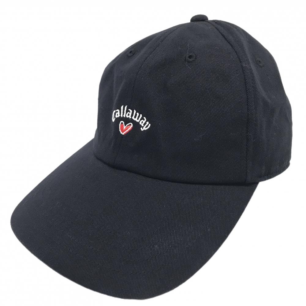 【超美品】キャロウェイ キャップ 黒 ポニーテールキャップ ハート レディース FR ゴルフウェア Callaway