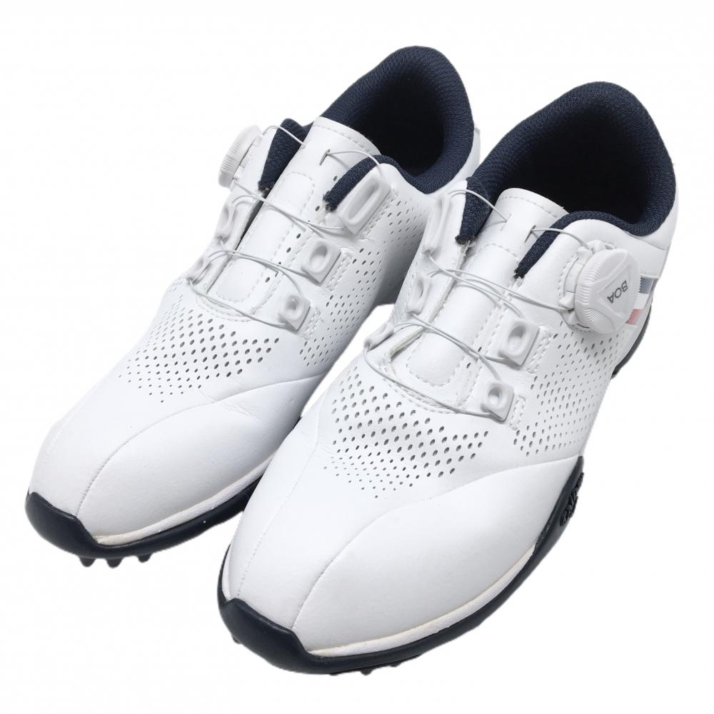 【美品】キャロウェイ ゴルフシューズ 白×ネイビー×レッド レディース 23.5 ゴルフウェア Callaway