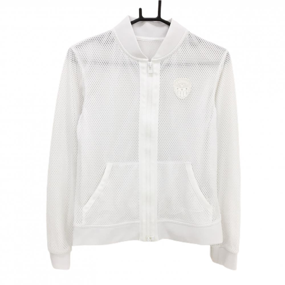 【美品】キャロウェイ ジャケットブルゾン 白 メッシュ 裏地付  レディース M ゴルフウェア Callaway