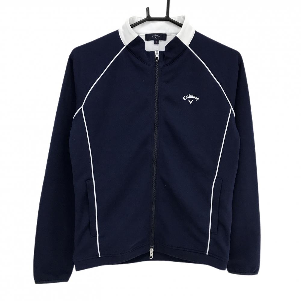 キャロウェイ ジャケット ネイビー×白 ロゴプリント レディース  ゴルフウェア Callaway