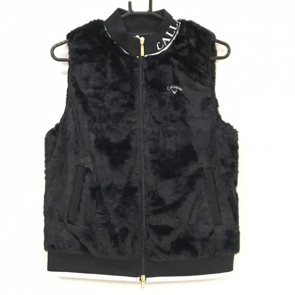 【新品】キャロウェイ ファーベスト 黒 ネックロゴ  レディース LL ゴルフウェア Callaway