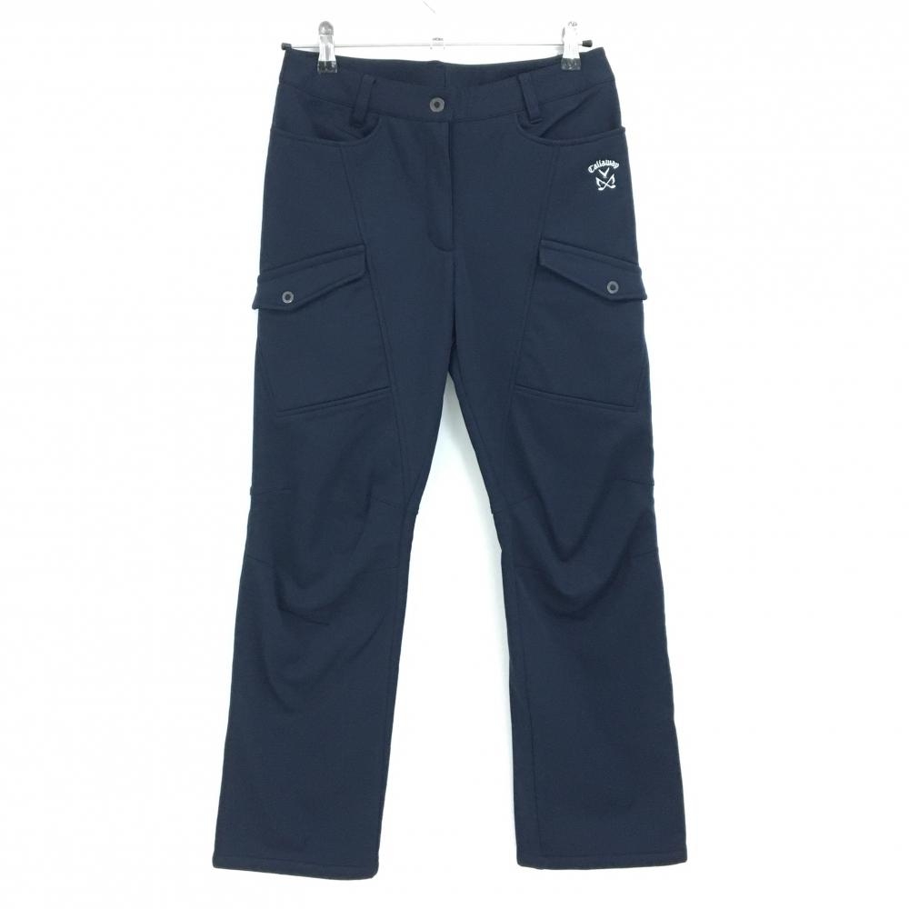 キャロウェイ パンツ ネイビー ロゴ刺しゅう 裏起毛 ストレッチ レディース M ゴルフウェア Callaway