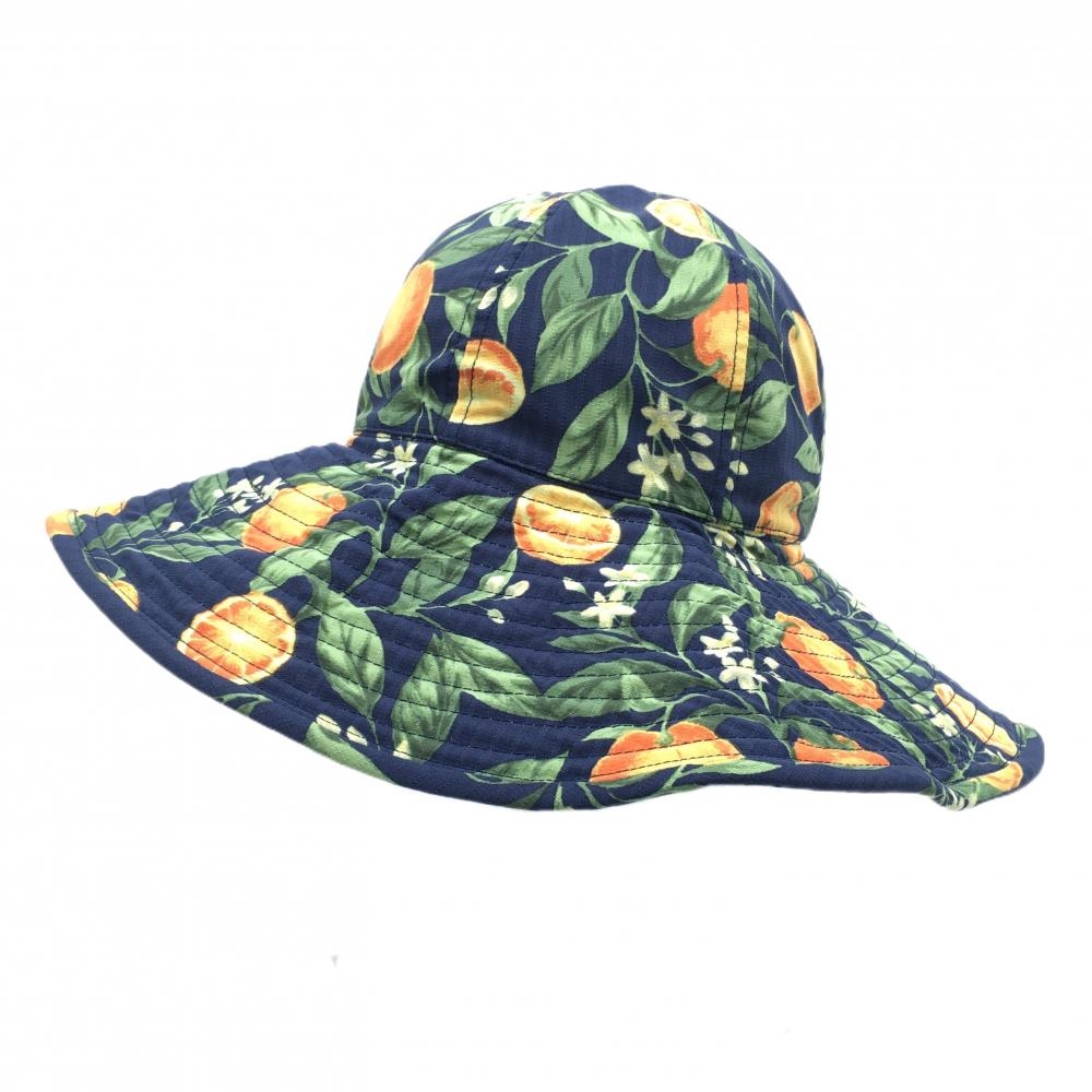 キャロウェイ ハット ネイビー×オレンジ オレンジ柄 レディース FR ゴルフウェア Callaway