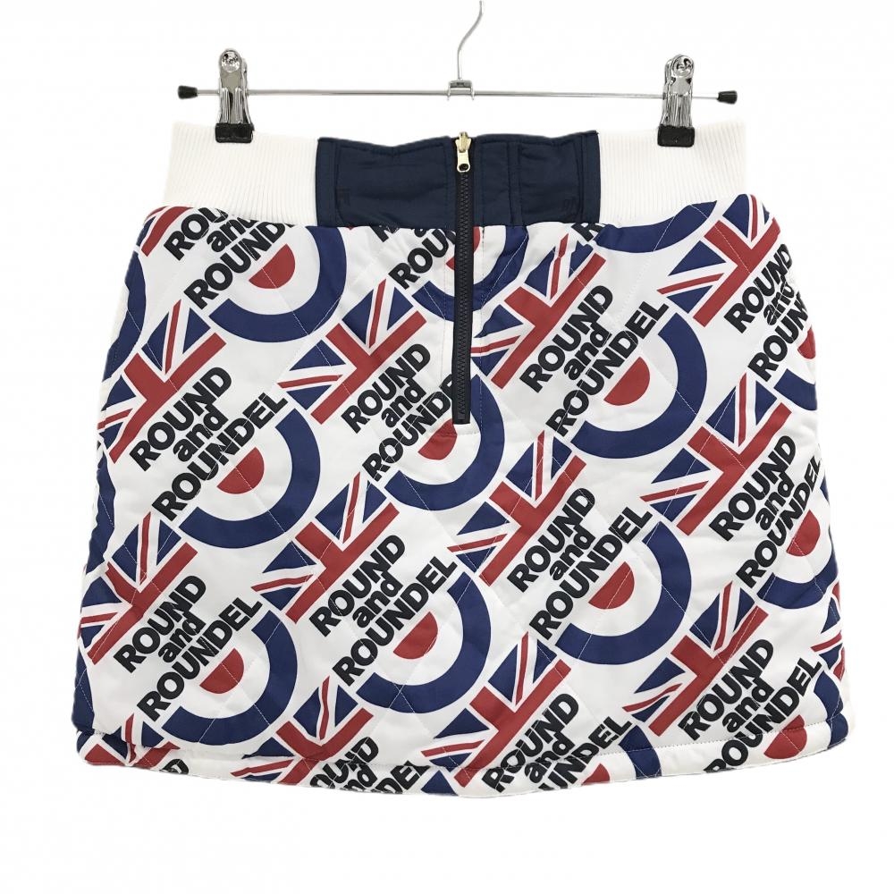 【超美品】キャロウェイ 中綿リバーシブルスカート 白×ネイビー 総柄 キルティング 裏地模様  レディース S ゴルフウェア Callaway