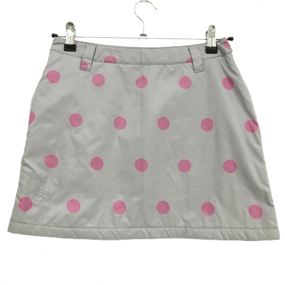 【超美品】キャロウェイ 中綿スカート グレー×ピンク ドット柄 ティー装着可 レディース SS ゴルフウェア Callaway