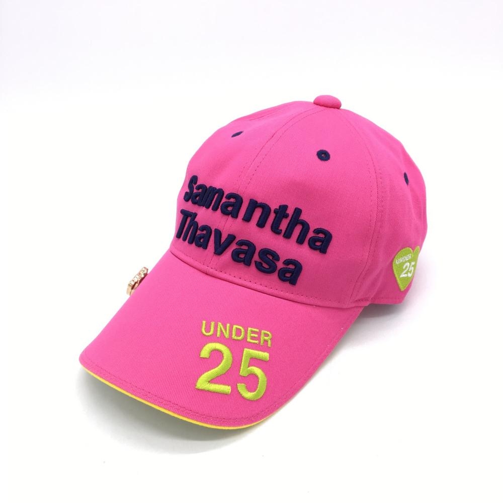 Samantha Thavasa サマンサタバサ UNDER25 キャップ ピンク×ネイビー クリップマーカー付き レディース F ゴルフウェア