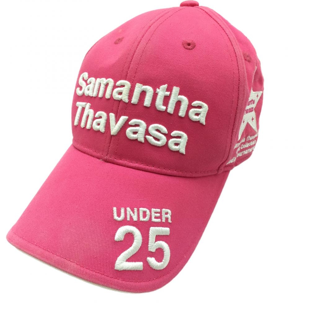 サマンサタバサ UNDER25 キャップ ピンク×白 星刺しゅう 綿100％  レディース F ゴルフウェア Samantha Thavasa