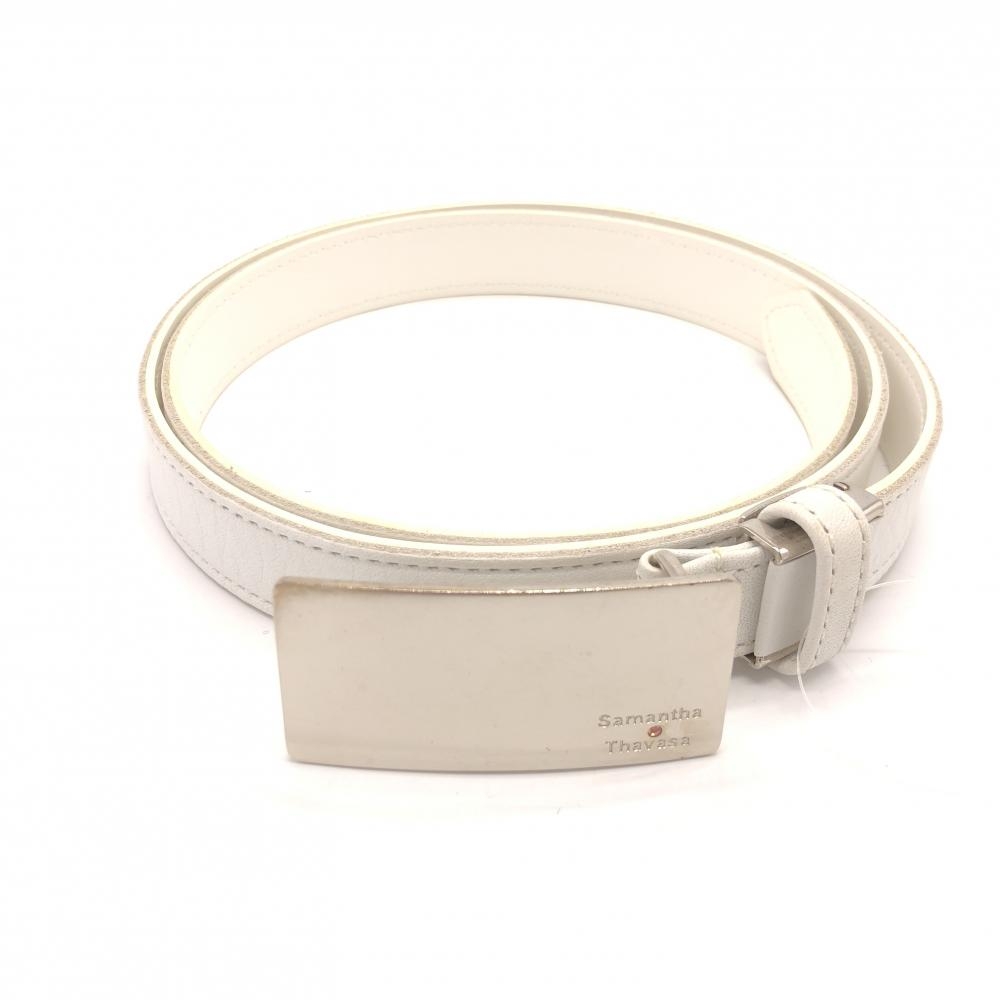Samantha Thavasa サマンサタバサ トップ式細ベルト 白 シルバーバックル ラインストーン レディース ゴルフウェア 中古ゴルフ ウェア通販サイトreonard レオナード