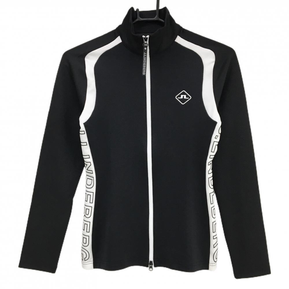 【新品】ジェイリンドバーグ ジャケット 黒×白 サイドロゴ ストレッチ  レディース XS ゴルフウェア J．LINDEBERG