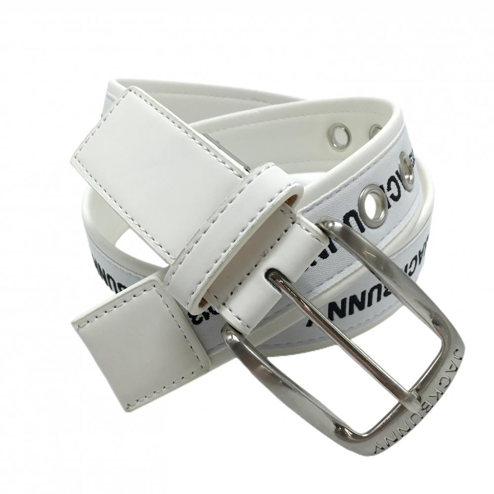 【超美品】ジャックバニー ベルト 白×黒 ロゴライン  レディース  ゴルフウェア Jack Bunny