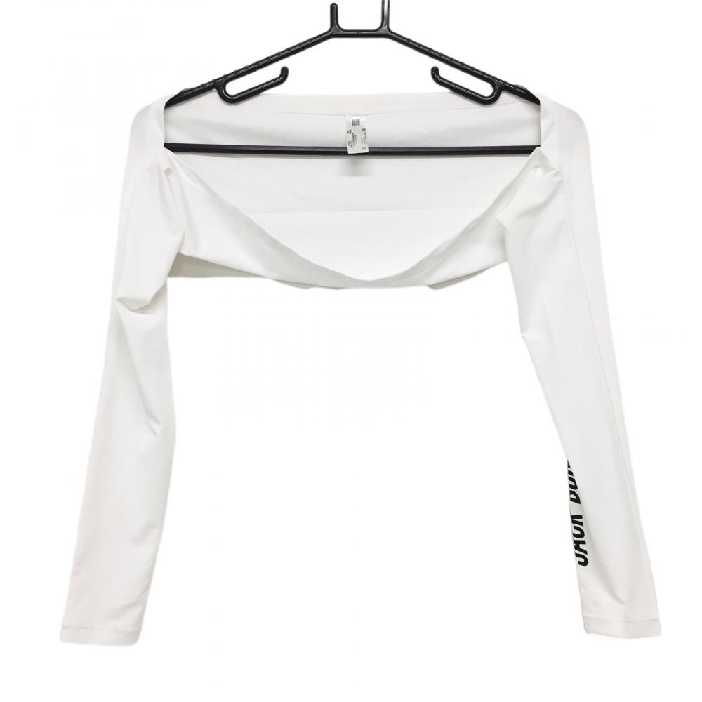【超美品】ジャックバニー アームカバー 白 袖ロゴ 接触冷感 UVカット レディース FR ゴルフウェア 2022年モデル Jack Bunny