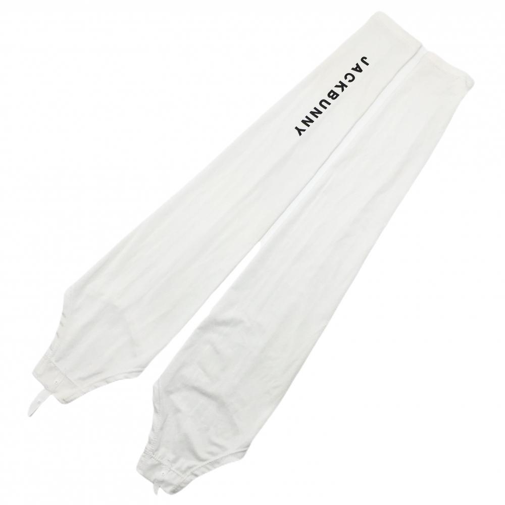 【美品】ジャックバニー アームカバー 白 ロゴ黒 レディース  ゴルフウェア Jack Bunny