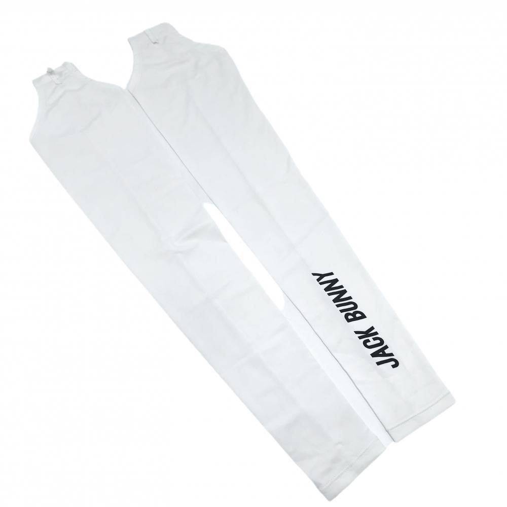 【超美品】ジャックバニー アームカバー 白 ロゴ ストレッチ  レディース  ゴルフウェア Jack Bunny