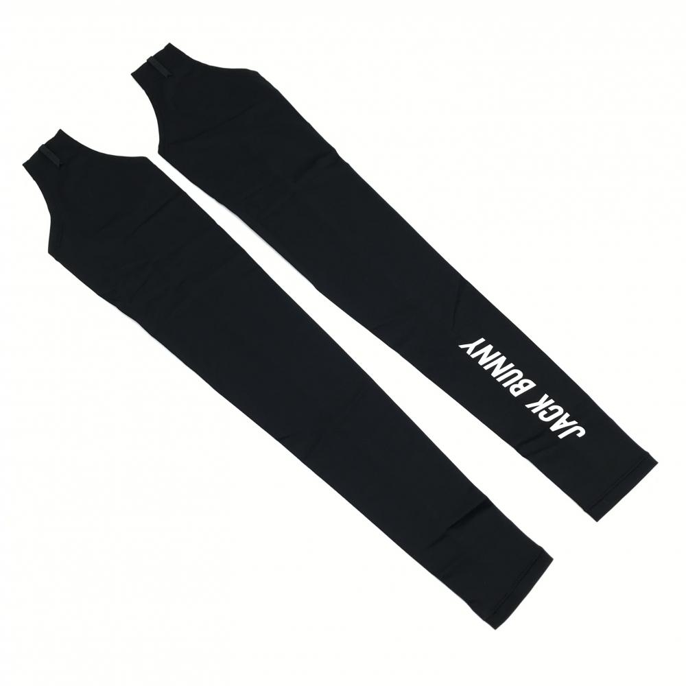 【未使用品】ジャックバニー アームカバー 黒 ロゴ白 UPF50 吸水速乾性 レディース  ゴルフウェア Jack Bunny