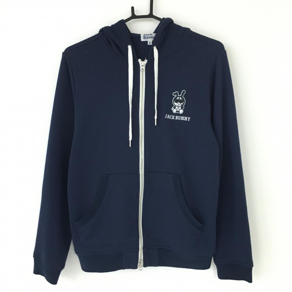 ジャックバニー×ドラえもん ジップパーカー ネイビー スウェット コラボ ジャケット レディース 2(L) ゴルフウェア Jack Bunny