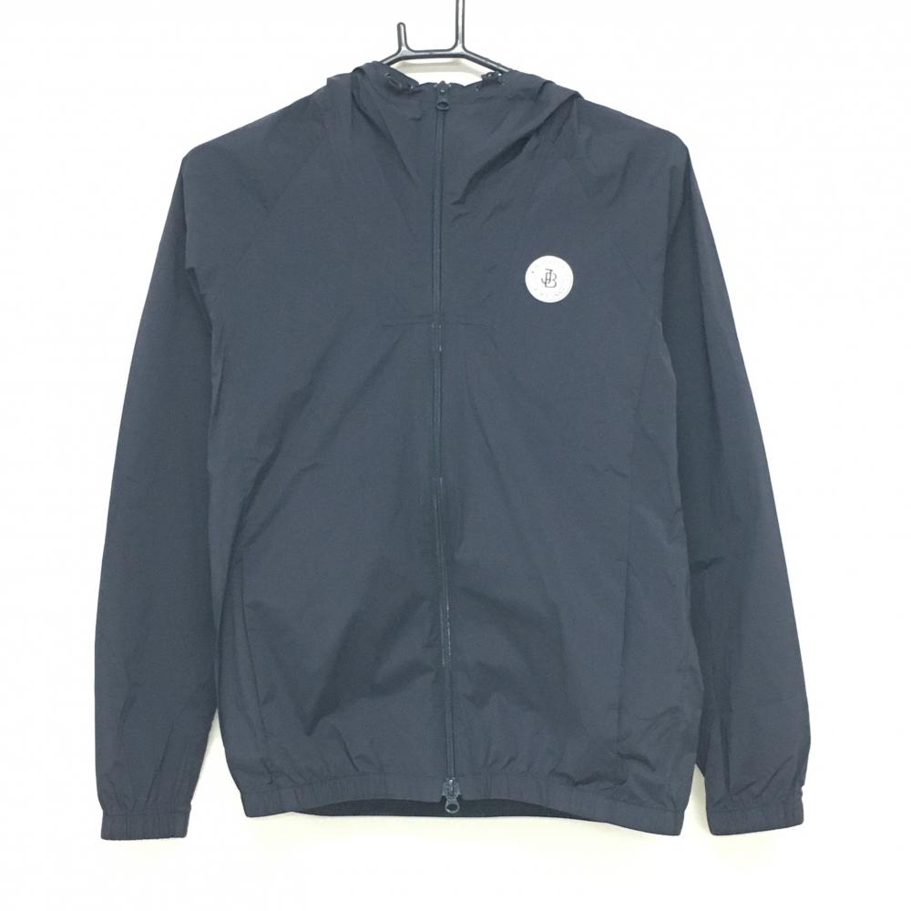 【超美品】ジャックバニー ナイロンジップパーカー ネイビー×白 ダブルジップ  レディース 1(M) ゴルフウェア Jack Bunny