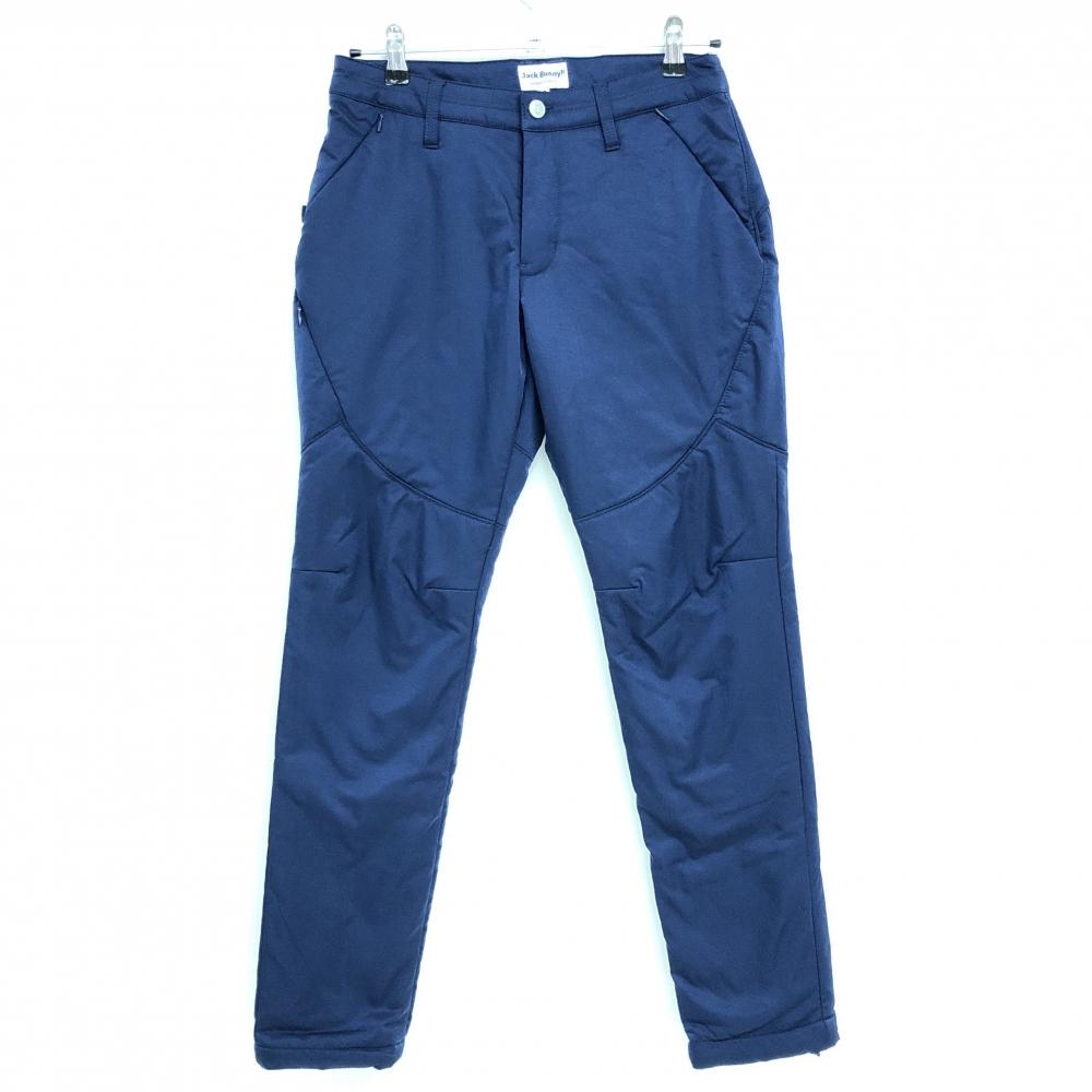 【美品】ジャックバニー 中綿パンツ ネイビー バックロゴ 蓄熱裏地 レディース 0(S) ゴルフウェア Jack Bunny