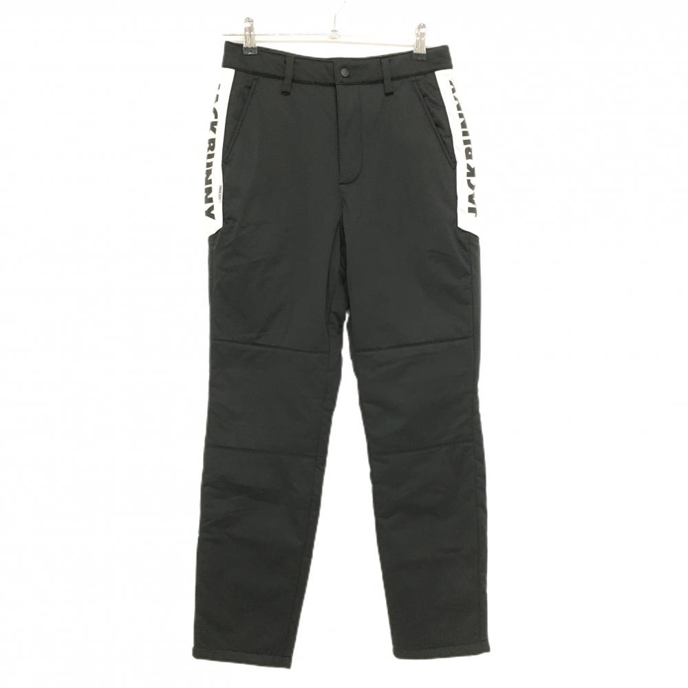 【超美品】ジャックバニー 中綿パンツ 黒×白 サイドロゴ レディース 1(M) ゴルフウェア Jack Bunny