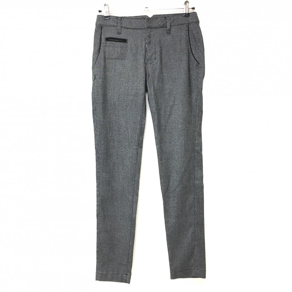 【美品】ジャックバニー パンツ 黒×白 織生地 ストレッチ レディース 0 ゴルフウェア Jack Bunny