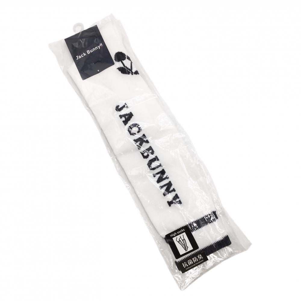 【新品】ジャックバニー ハイソックス 白×黒 ロゴ レディース FR 22-24 ゴルフウェア 2025年モデル Jack Bunny