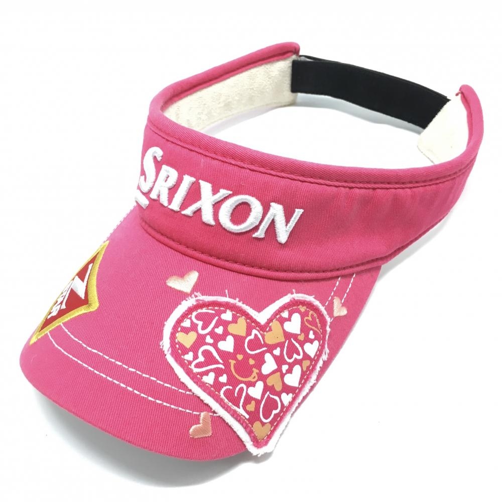 スリクソン サンバイザー ピンク ZSTAR 一部ハート柄 レディース フリーサイズ(頭囲54-58㎝) ゴルフウェア SRIXON