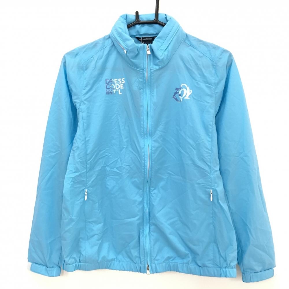 【新品】ゾーイ ナイロンジャケットブルゾン ライトブルー 薄手 フード収納可 PERTEX  レディース 38(M) ゴルフウェア ZOY
