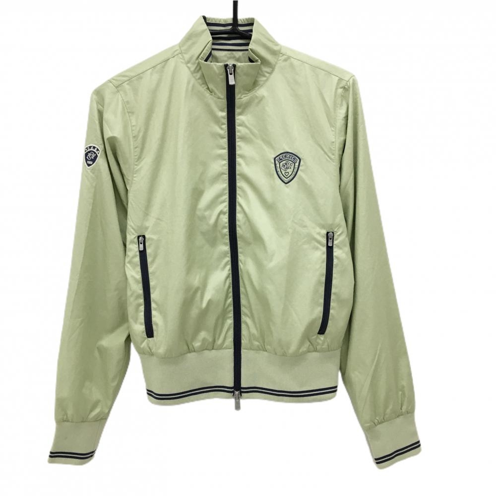 【美品】ゾーイ ジャケットブルゾン ライトグリーン×ダークグレー 裏地メッシュ レディース 38(M) ゴルフウェア ZOY