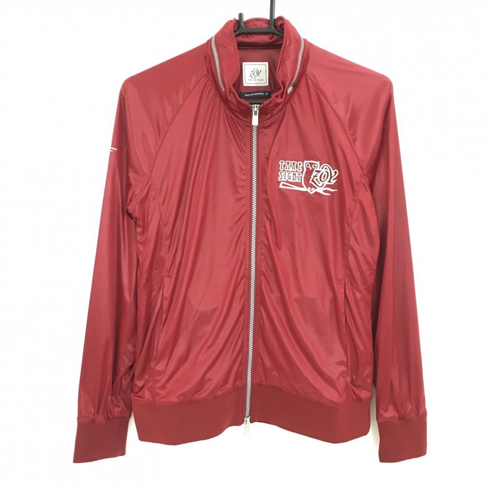 ゾーイ ジャケットブルゾン レッド ふくろう刺しゅう フード収納可 レディース 40(L) ゴルフウェア ZOY